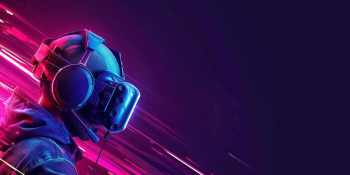 ai generated futuristic esport background for gaming live streaming esport game tournament competition neon banner photo (1)